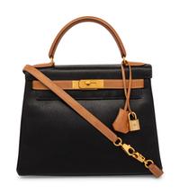 Hermès Kelly Retourne 25 in Bicolor Calfskin, 1994