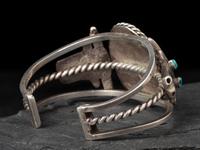 Silver and Turquoise Steer Cuff Bracelet