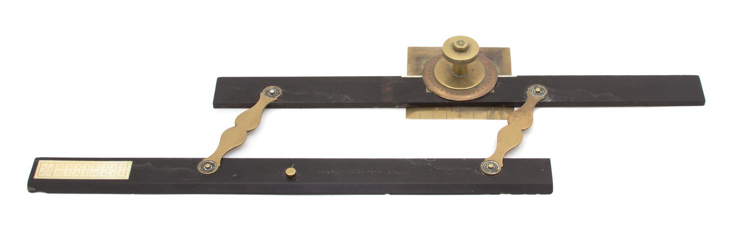 A Negretti & Zambra, London Brass and Ebonized Wood Parallel Ruler Length 15 inches. — 19TH CENTURY