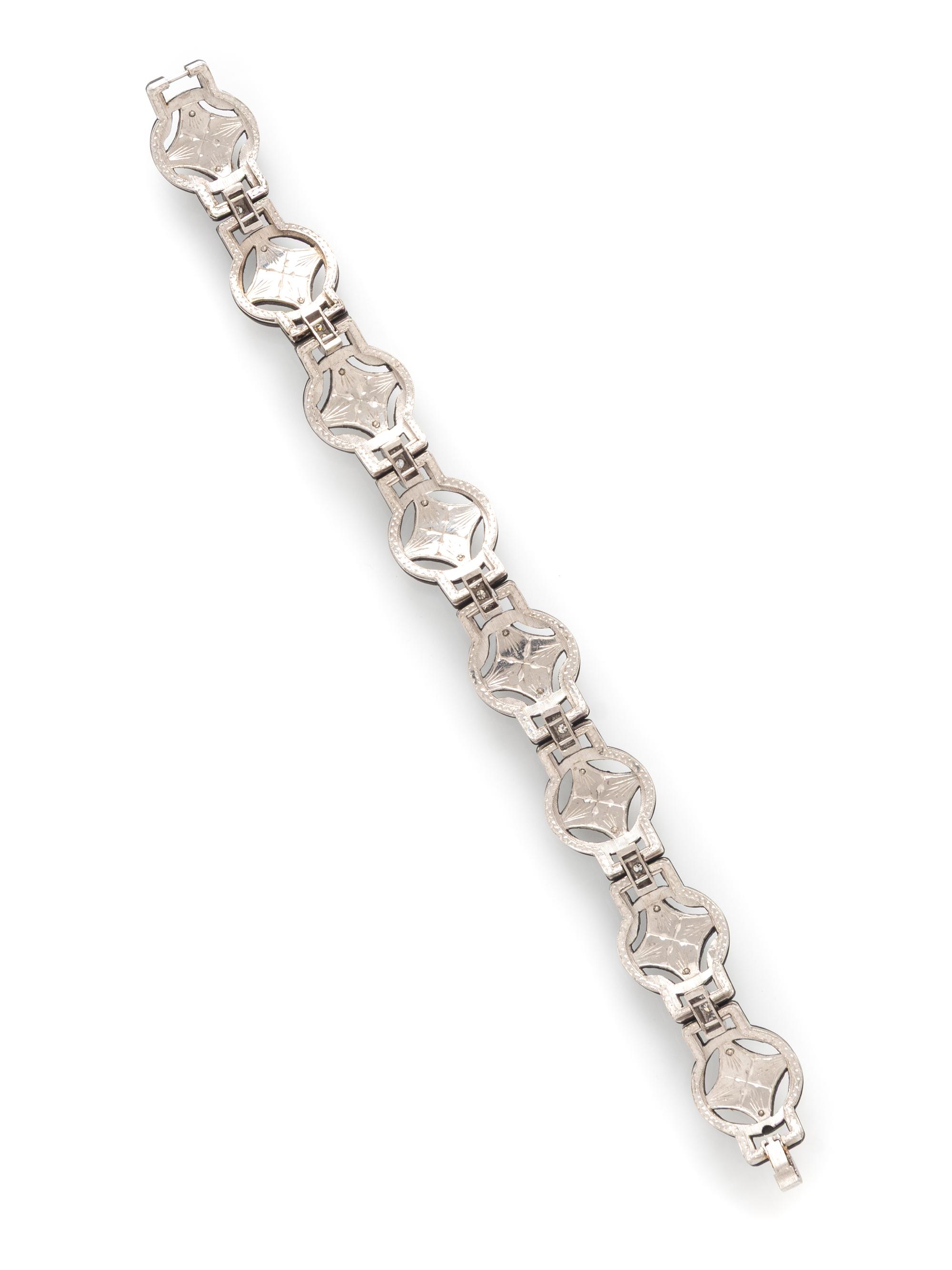 MARSH & CO., STEEL, DIAMOND, AND CULTURED PEARL BRACELET