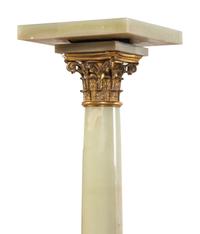 A Continental Gilt Bronze Mounted Onyx Pedestal