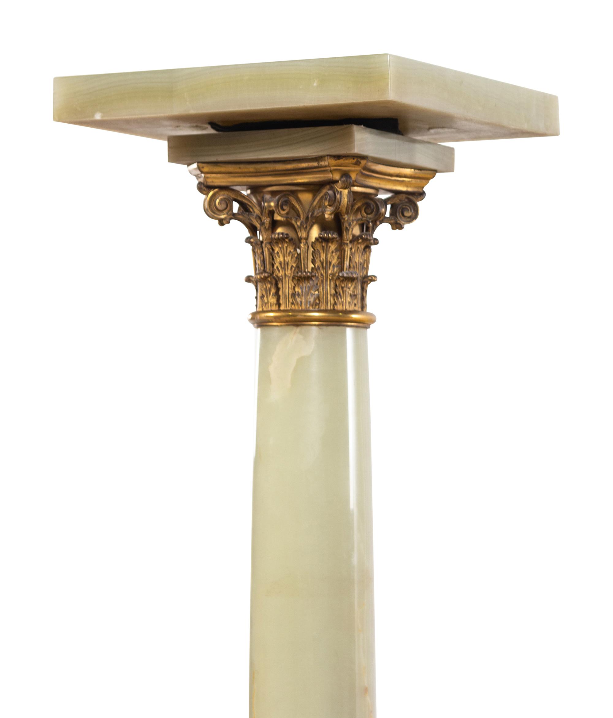 A Continental Gilt Bronze Mounted Onyx Pedestal