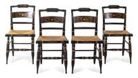 Four American Parcel Gilt and Ebonized Side Chairs