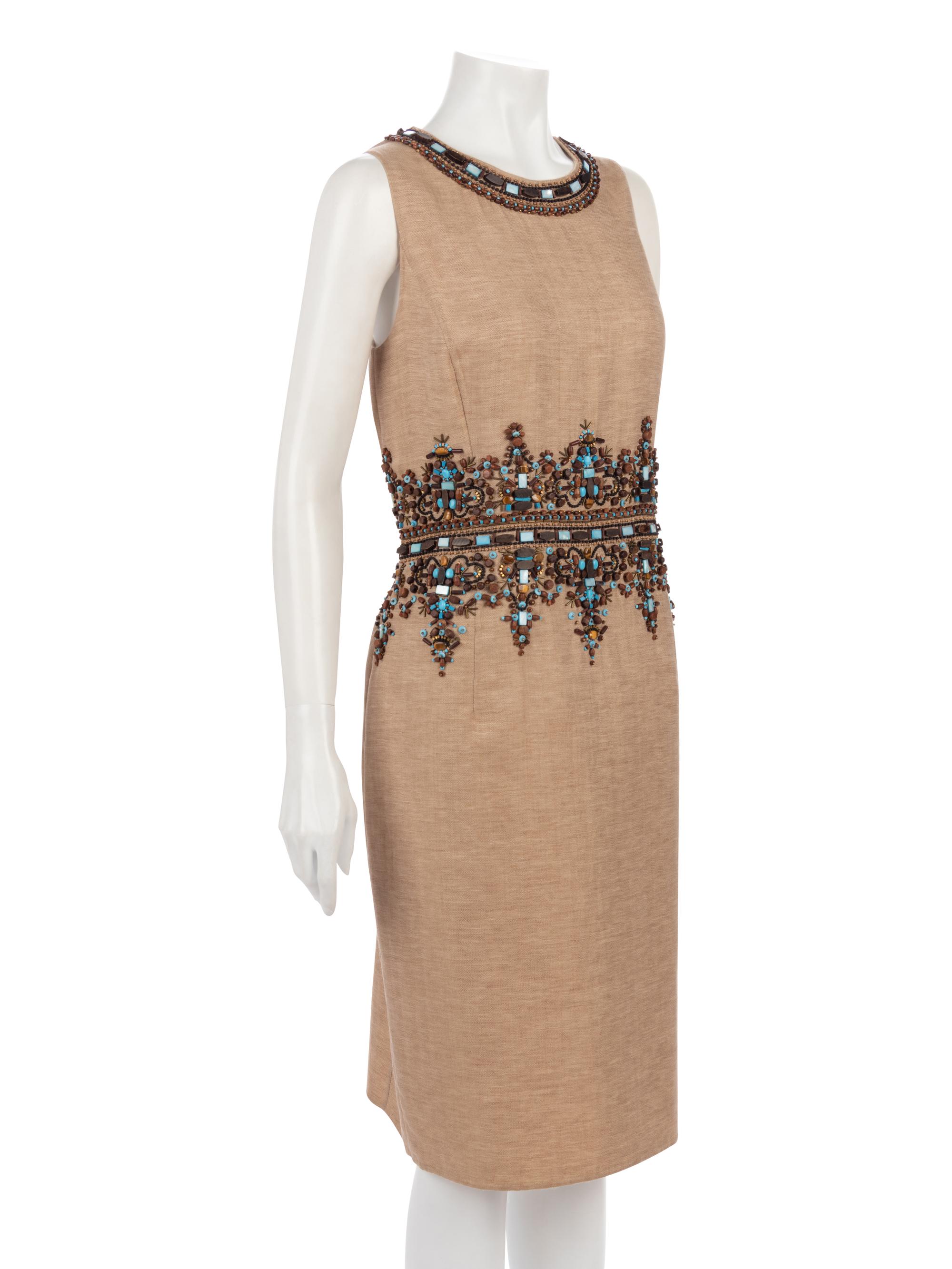 Oscar de la Renta Beaded Sheath Dress, Resort 2006