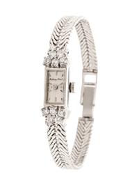 MATHEY-TISSOT, 14K WHITE GOLD AND DIAMOND WRISTWATCH