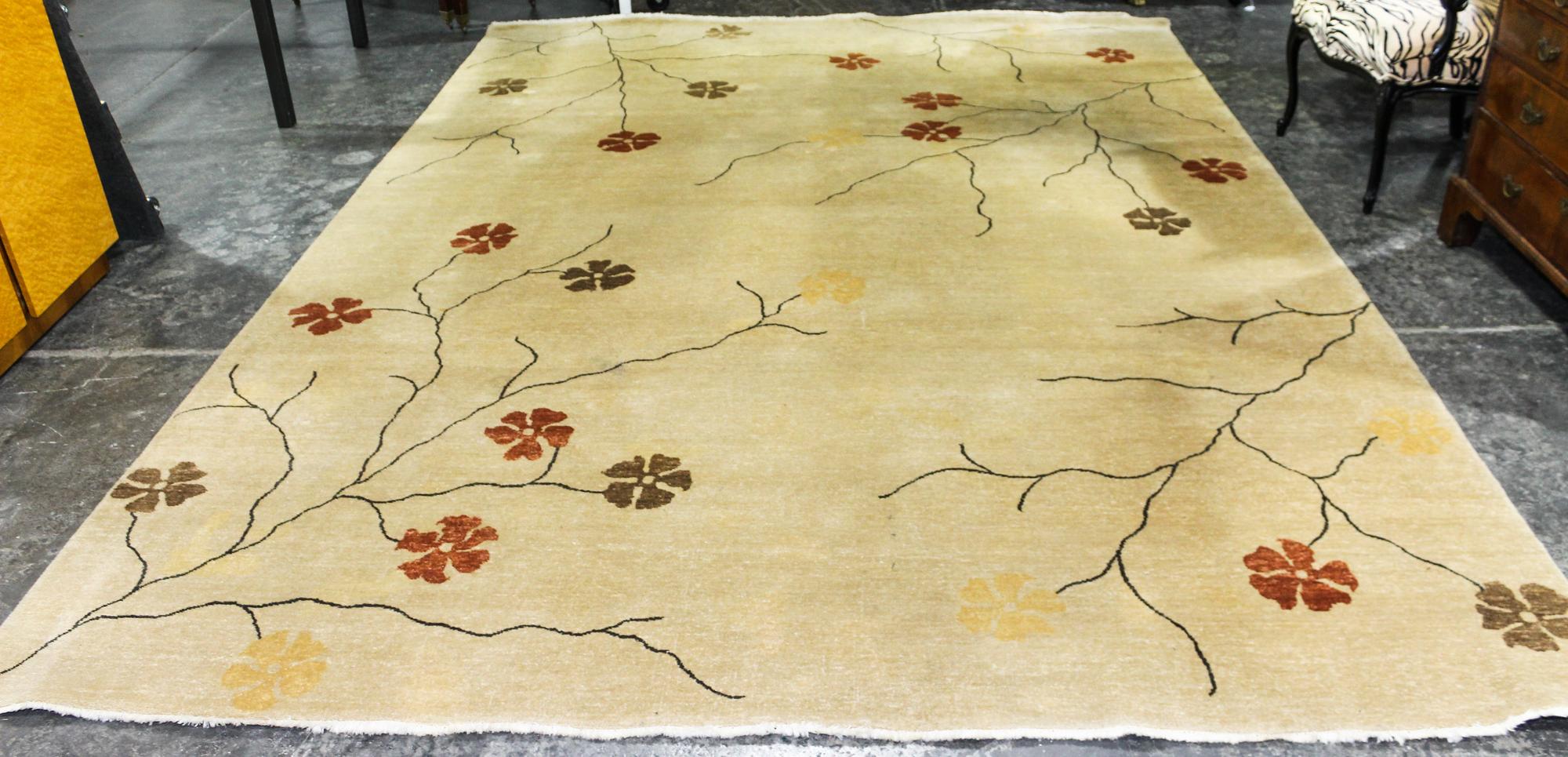 An Indian Wool Rug Width 8 feet 11 inches. — 20TH CENTURY