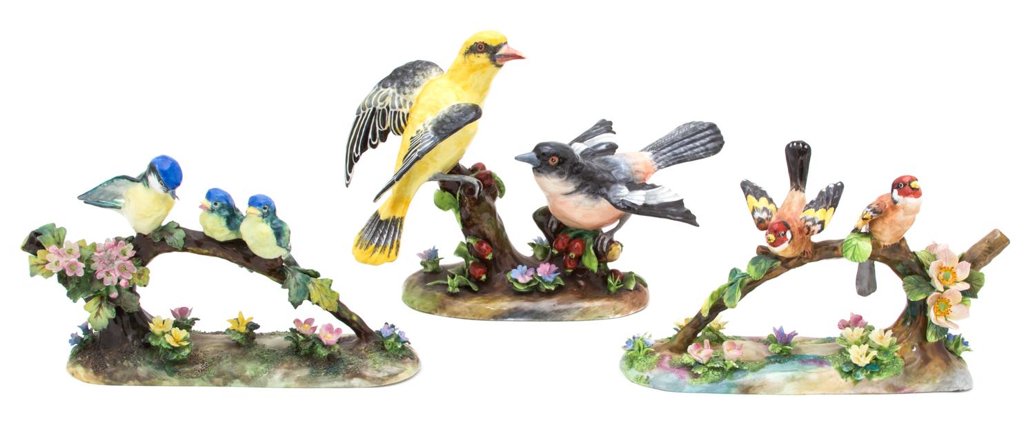 Three Staffordshire Bird Figures Height of tallest 7 inches. — 20TH CENTURY