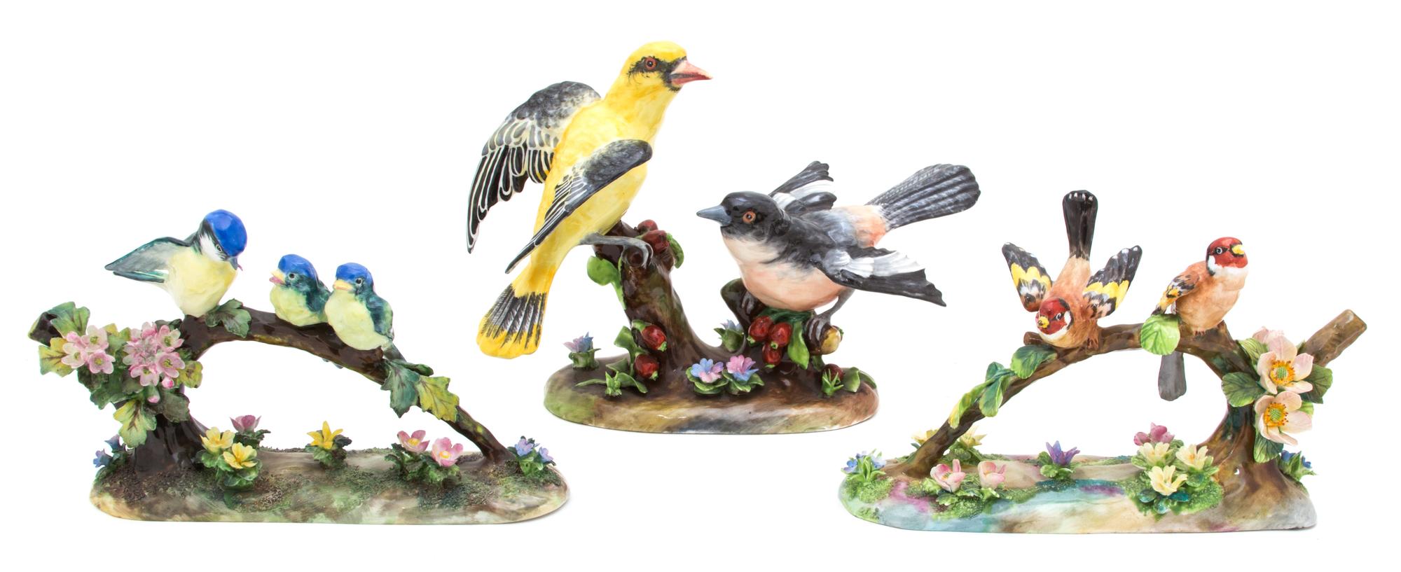 Three Staffordshire Bird Figures Height of tallest 7 inches. — 20TH CENTURY
