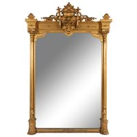 A Napoleon III Giltwood Overmantel Mirror