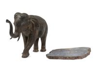 A Cast Metal Elephant Sculpture