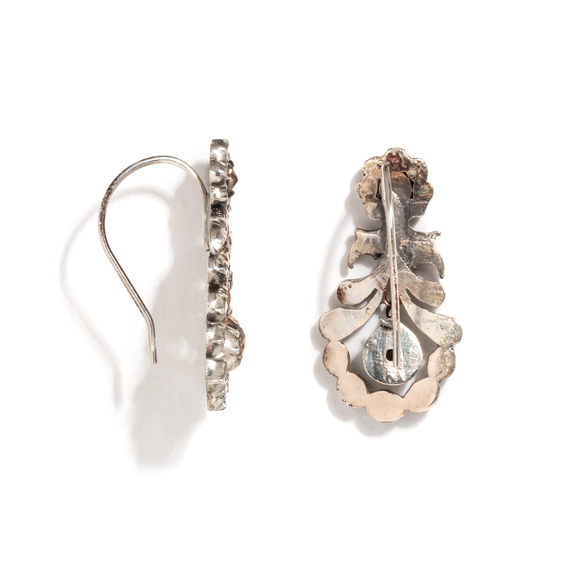 ANTIQUE, DIAMOND EARRINGS
