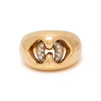 BULGARI, YELLOW GOLD AND DIAMOND 'ABBRACCIO' RING