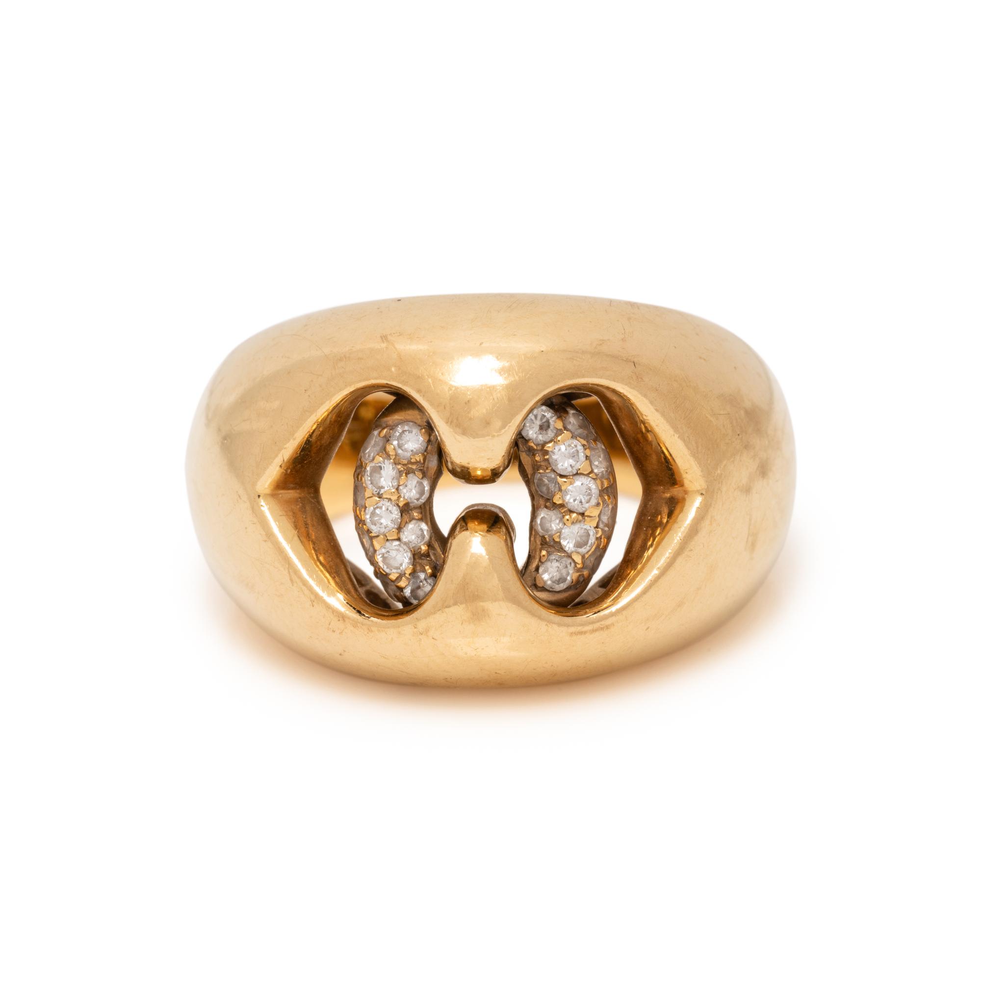 BULGARI, YELLOW GOLD AND DIAMOND 'ABBRACCIO' RING