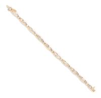 A 14 Karat Yellow Gold and Diamond Line Bracelet, 8.90 dwts.