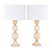 A Pair of Italian Glass Table Lamps
