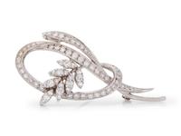A White Gold and Diamond Brooch,