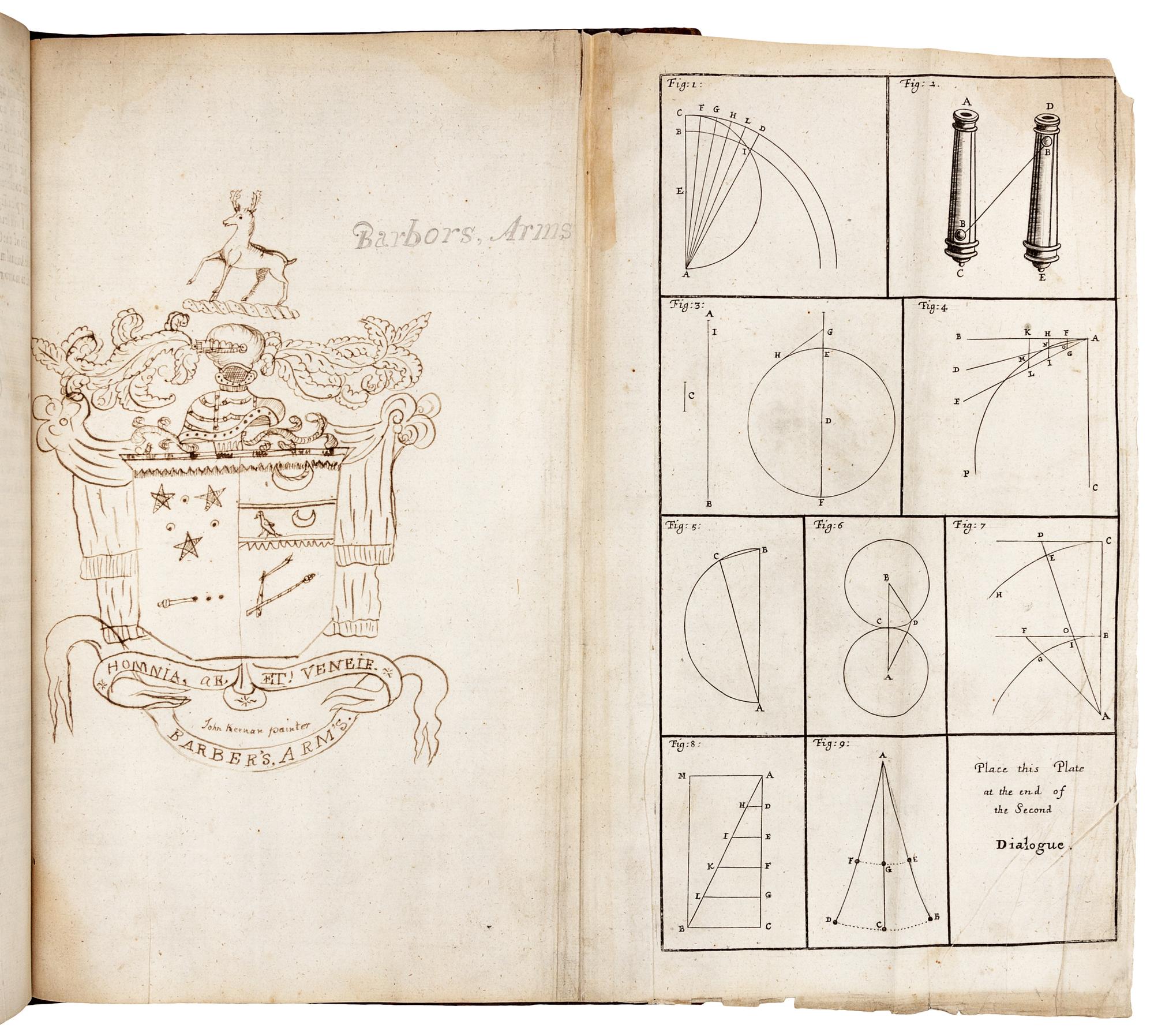GALILEI, Galileo (1564-1642) and Thomas SALUSBURY (c.1625-c.1665, editor and translator). Mathematical Collections and Translations ... The Systeme of the World: in four dialogues. London: Printed by William Leybourn, 1661.