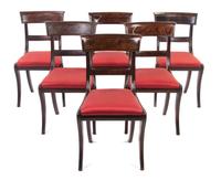 A Set of Eleven Regency Style Mahogany Dining Chairs, 20TH CENTURY, Height 33 1/2 inches. — 20TH CENTURY,