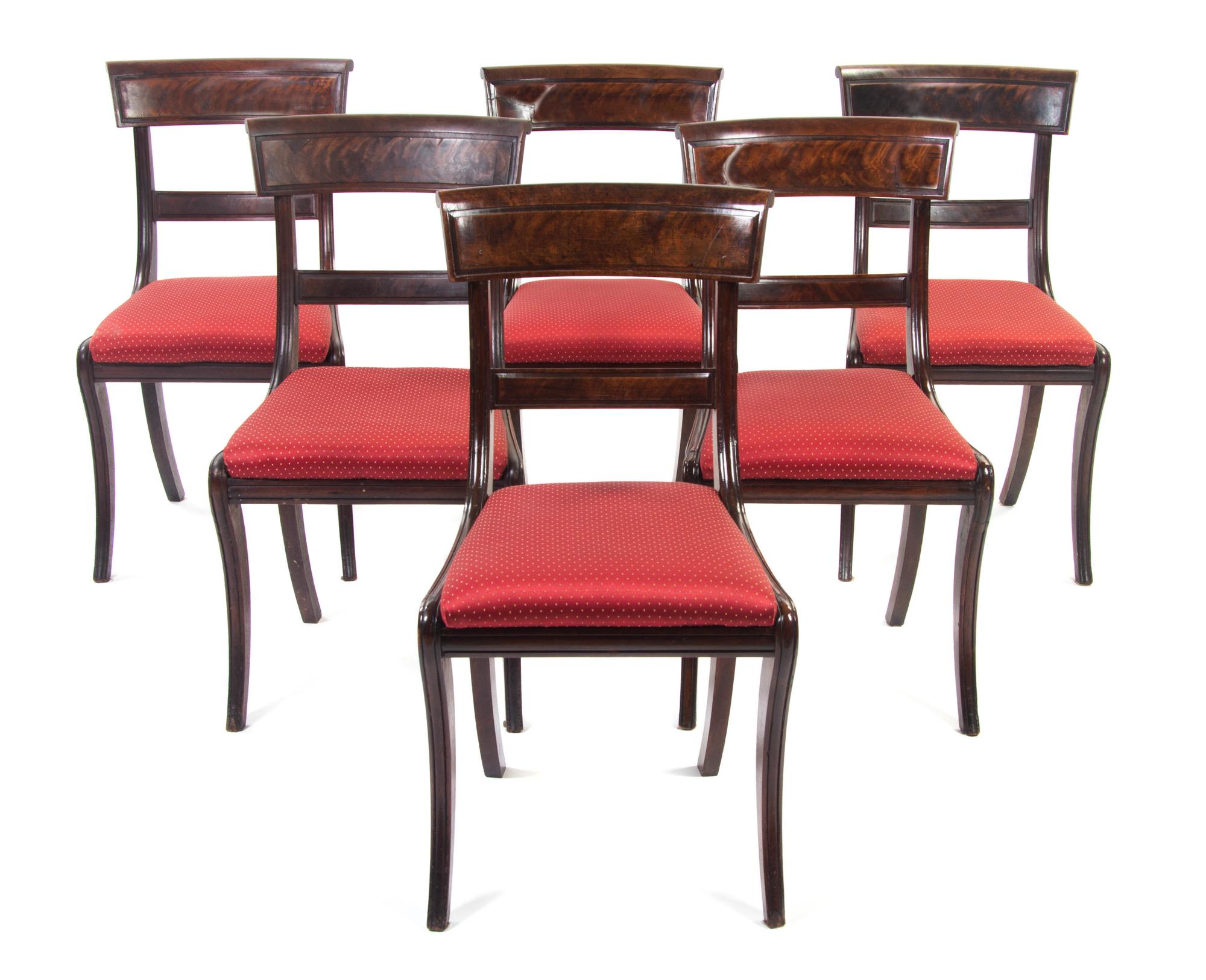 A Set of Eleven Regency Style Mahogany Dining Chairs, 20TH CENTURY, Height 33 1/2 inches. — 20TH CENTURY,