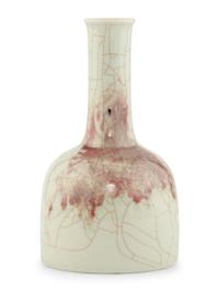 A Chinese Copper Red Crackle-Glazed Porcelain Mallet Vase