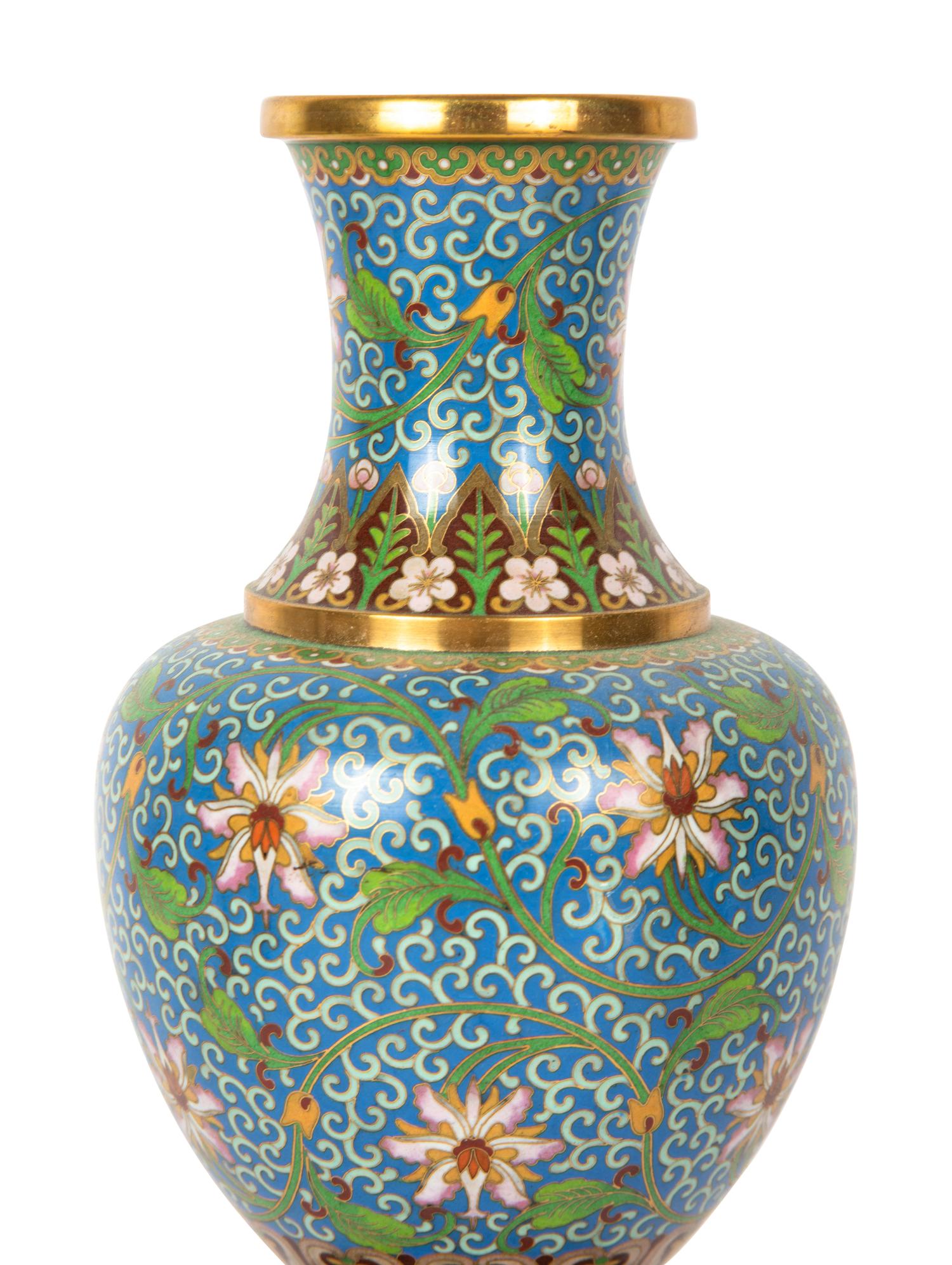 Ten Chinese Cloisonné Enamel Vases