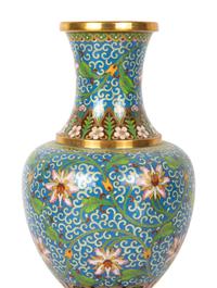 Ten Chinese Cloisonné Enamel Vases