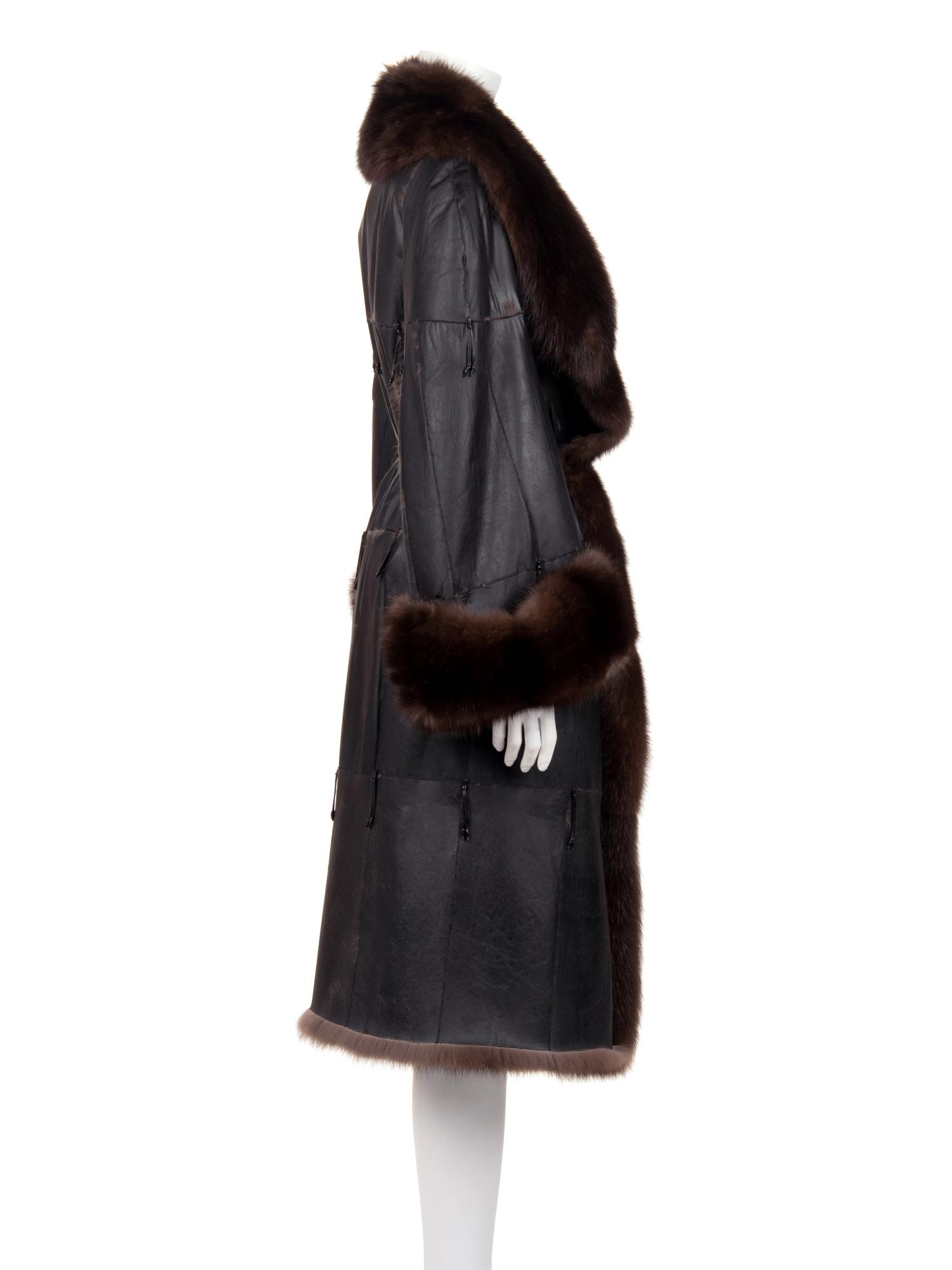 Ralph Rucci Pieced Sable Coat with a Smoothed and Blackened Suede Exterior, 2014