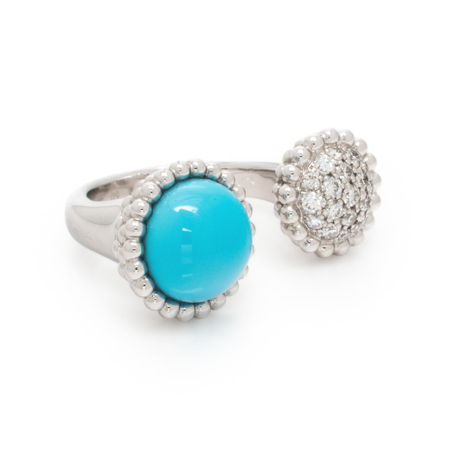 VAN CLEEF & ARPELS, TURQUOISE, DIAMOND, AND WHITE GOLD 'PERLÉE COULEURS' RING
