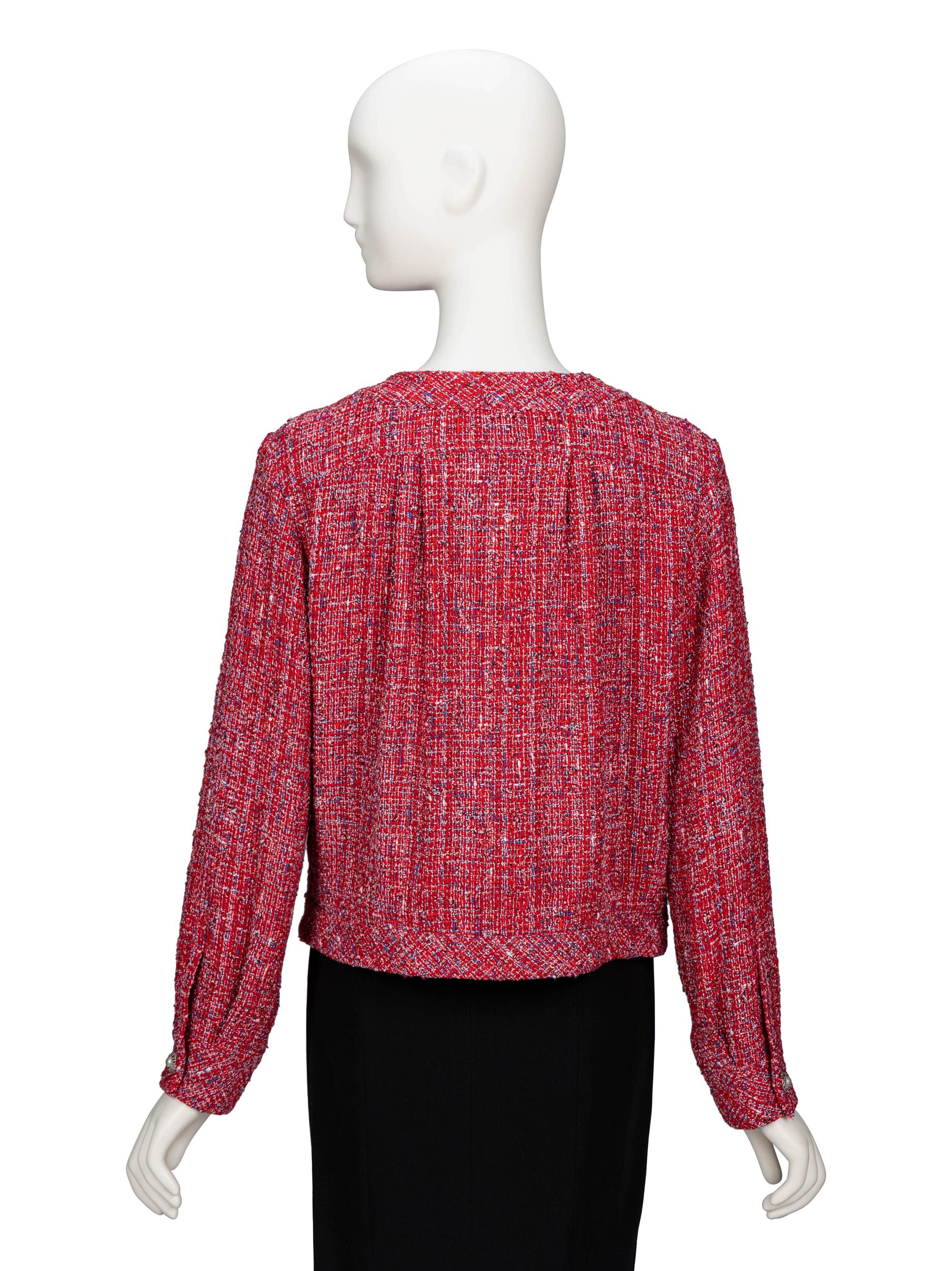 Chanel, Red Tweed Cardigan Jacket