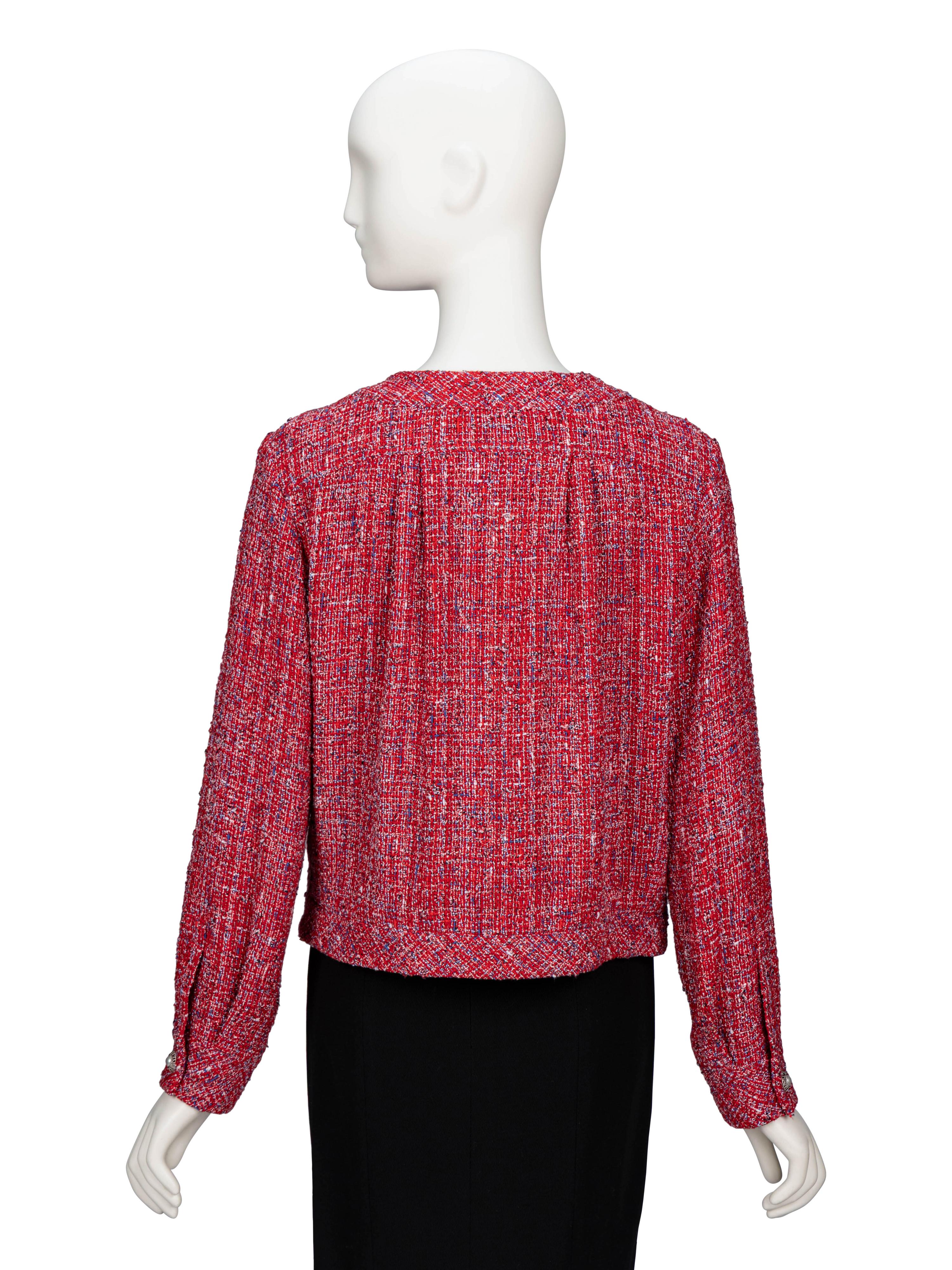 Chanel, Red Tweed Cardigan Jacket
