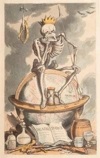 A group of six prints ( The Dance of Death; Dr. Syntax Pursued by a Bull; Dr. Syntax Sells Grizzle; Vision of Skulls; The Cellar Quartette; Setting Out from Edinburgh )