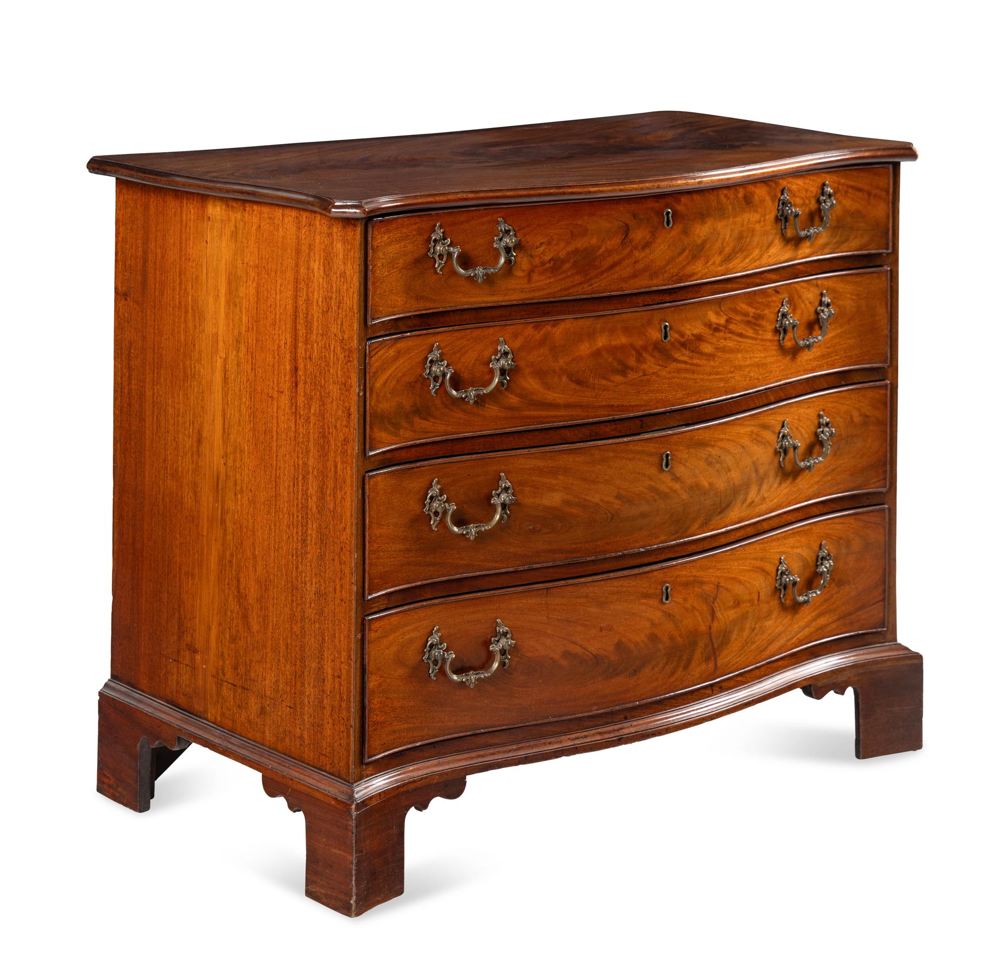 A George III Mahogany Serpentine-Front Chest of Drawers