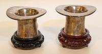 Two Silver Top Hats Height 2 1/4 inches. — Reed and Barton