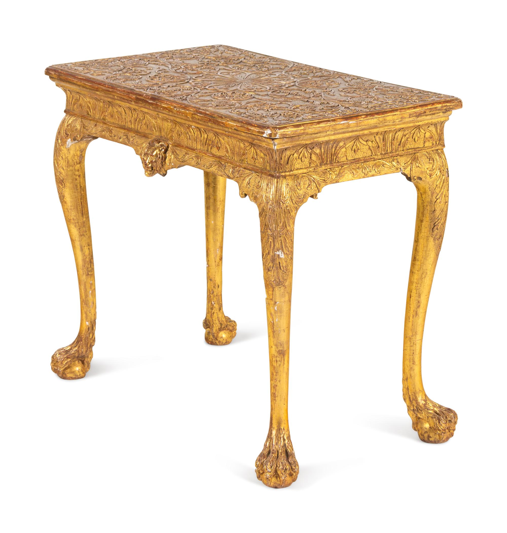 An Irish George II Gilt-Gesso Table