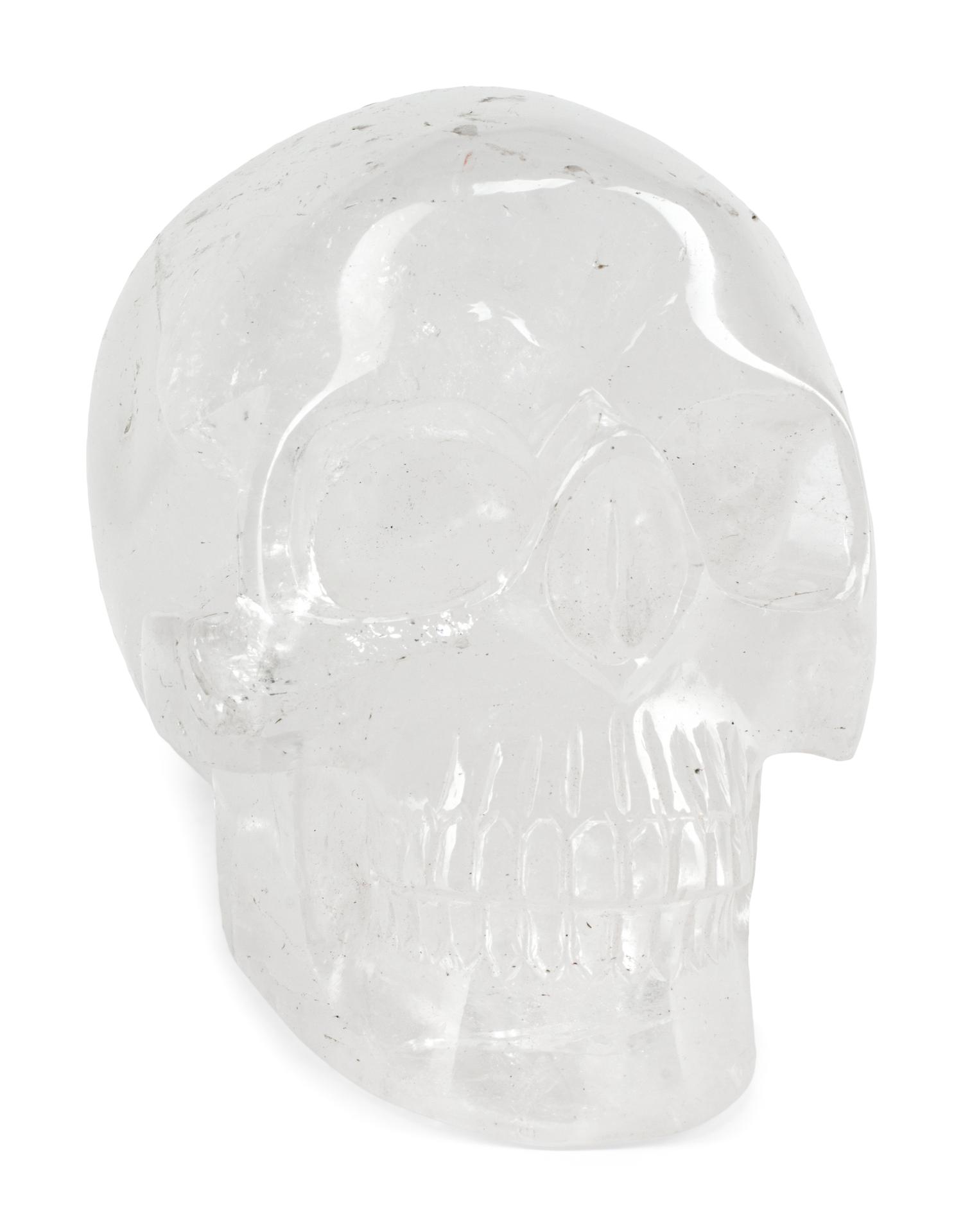 A Continental Carved Rock Crystal Skull