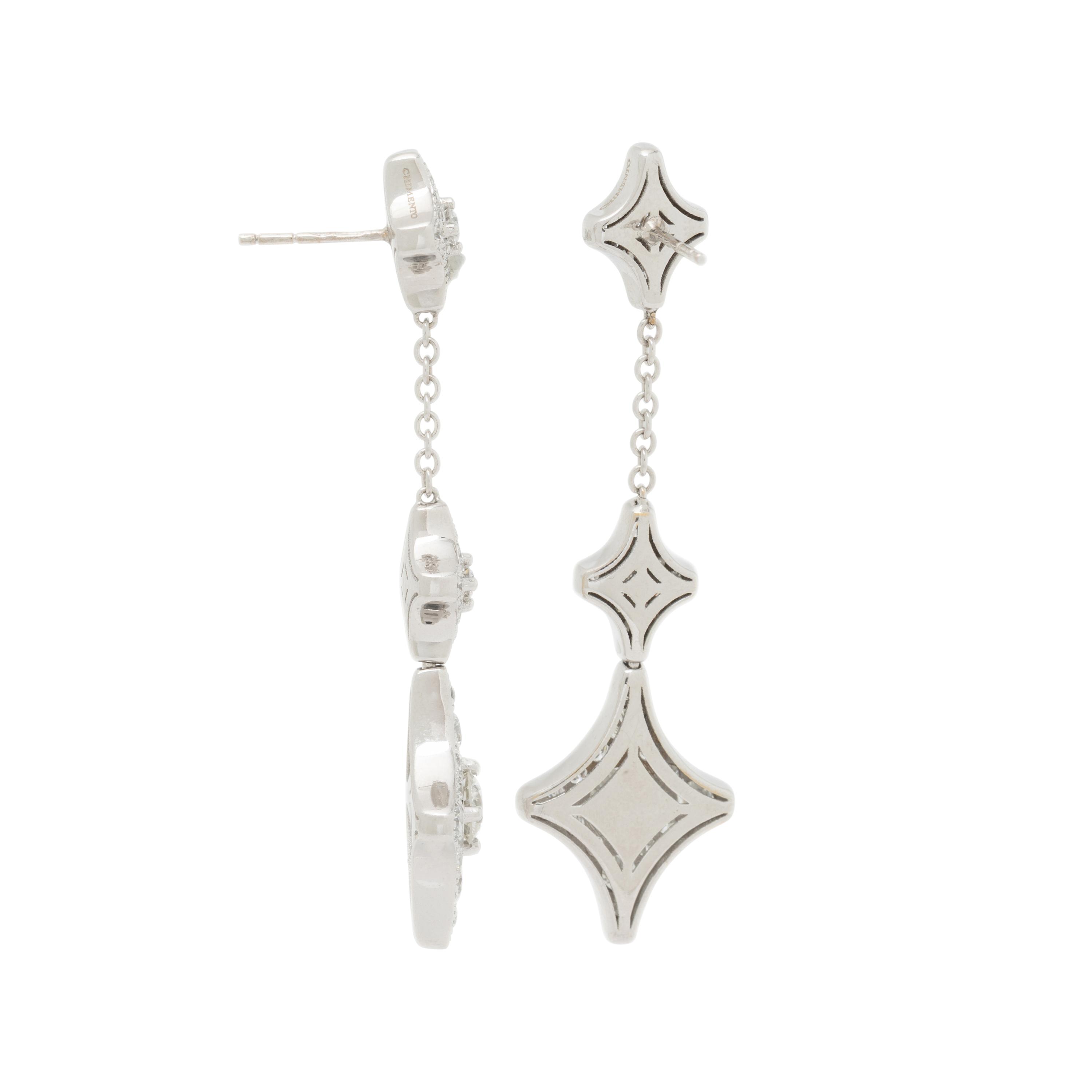 CHIMENTO, DIAMOND AND WHITE GOLD PENDANT EARRINGS