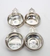 Four American Silver Porringers, Various Makers, including examples by Gorham and Wallace.