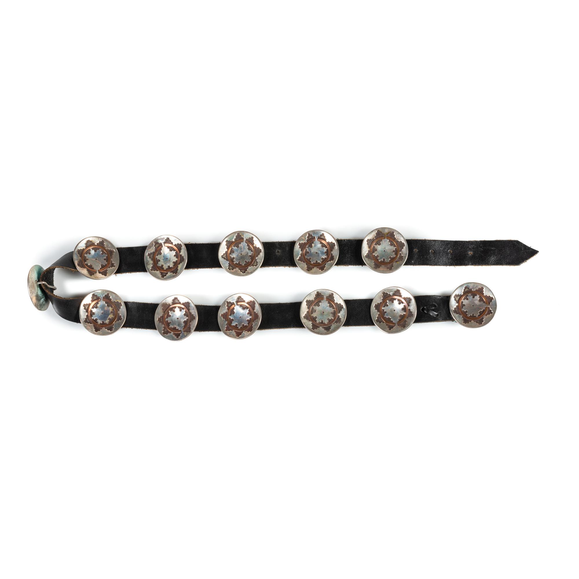 Navajo Silver and Copper Wedding Basket Concha Belt
