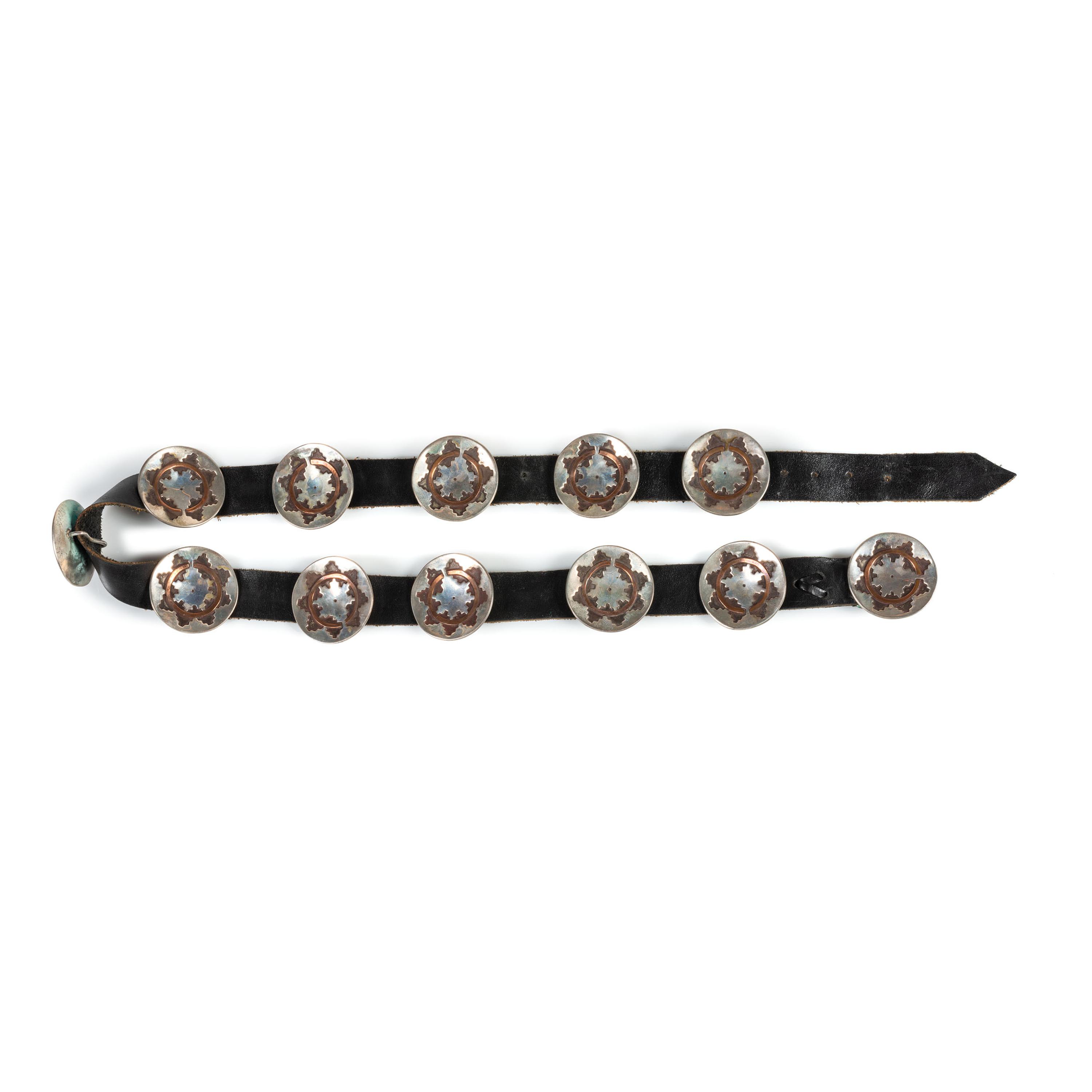 Navajo Silver and Copper Wedding Basket Concha Belt