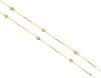 A Yellow Gold and Diamond Flower Motif Necklace, 11.80 dwts.