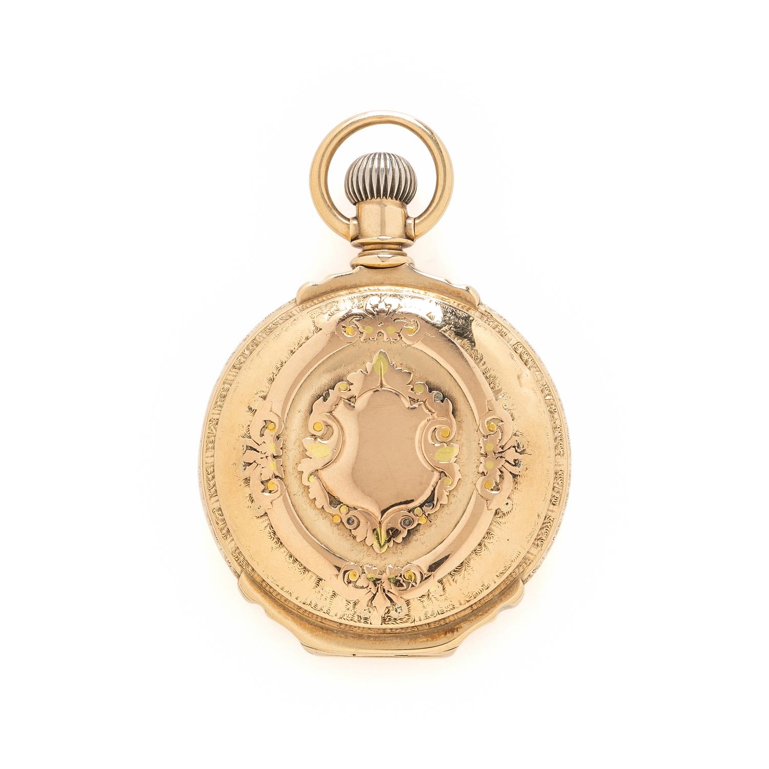 KRAEHMER & NATERMAN, YELLOW GOLD HUNTER CASE POCKETWATCH