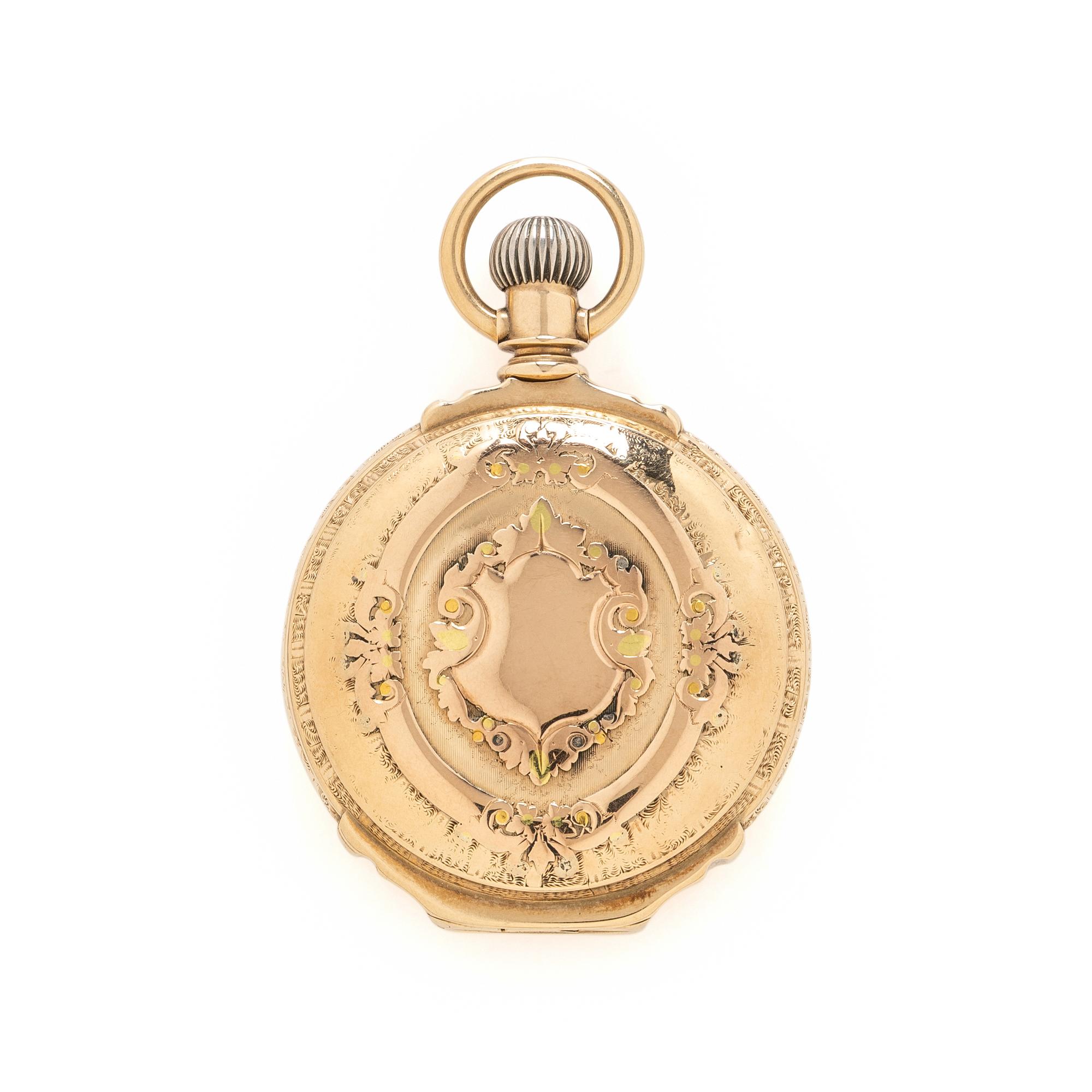 KRAEHMER & NATERMAN, YELLOW GOLD HUNTER CASE POCKETWATCH