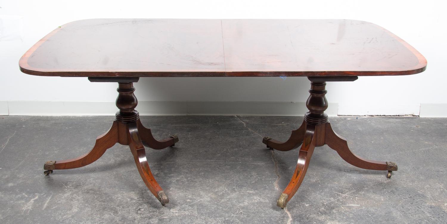 A George III Style Mahogany Dining Table Width of top 72 inches. — SECOND HALF 20TH CENTURY