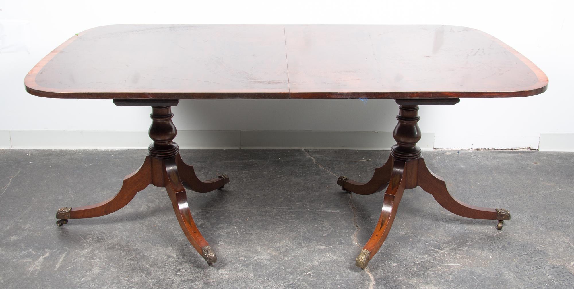 A George III Style Mahogany Dining Table Width of top 72 inches. — SECOND HALF 20TH CENTURY