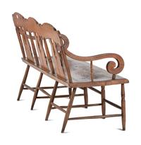 A Classical Stencil and Paint Decorated Triple-Back Bench