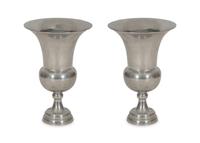 A Pair of Cast Aluminum Campagna-Form Urns