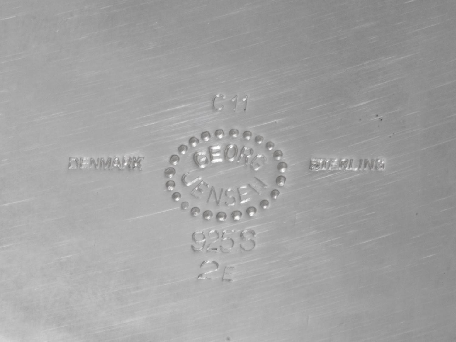 A Georg Jensen Silver Blossom Pattern Serving Tray