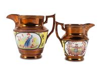 Two Copper Luster Jugs