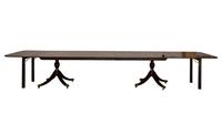 A George III Style Mahogany Double Pedestal Extension Dining Table
