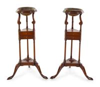A Pair of George III Mahogany Wig Stands